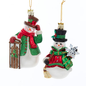 The Canton Christmas Shop Noble Gems™ Glass Snowman Ornament Assorted by Kurt Adler