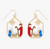 The Canton Christmas Shop Gold Enameled Nativity Scene Christmas earrings