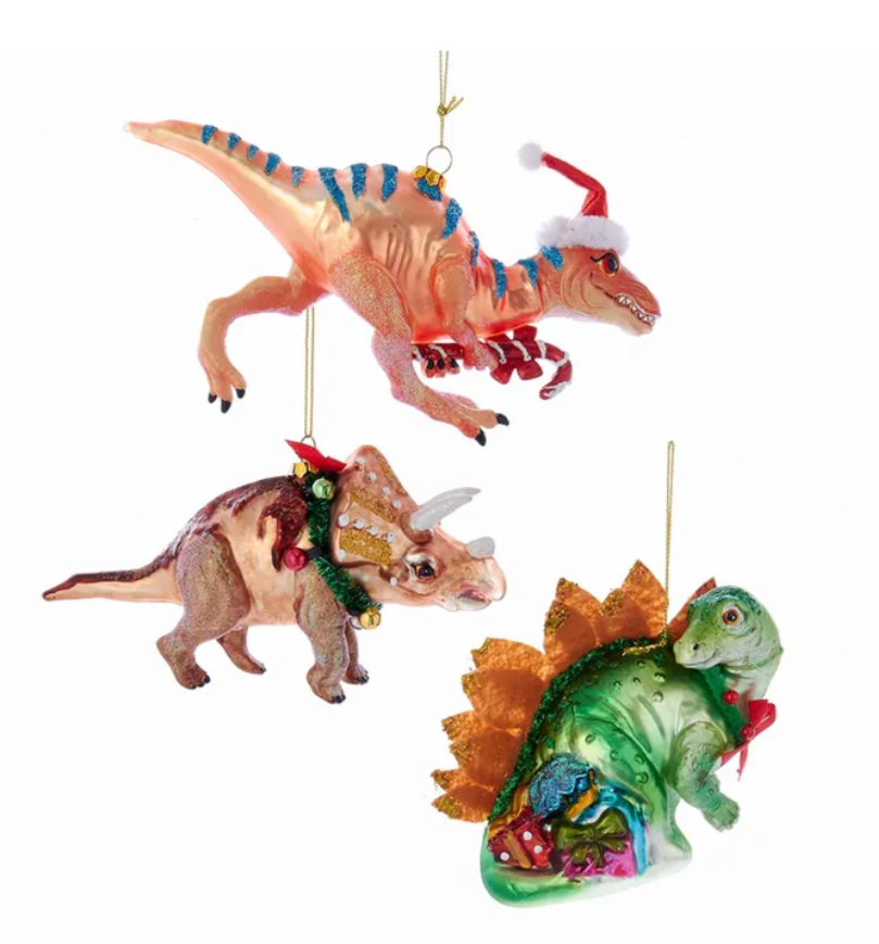 The Canton Christmas Shop Noble Gems Christmas Dinosaur Ornaments 