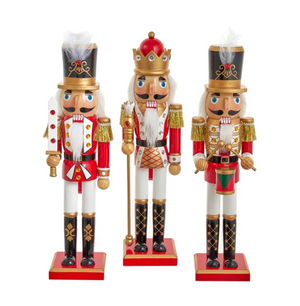 The Canton Christmas Shop 15" red and white soldier and king nutcracker set by Kurt adler on a white background