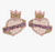 The Canton Christmas Shop Pink Crown Birthday Queen Seed Bead Heart Drop Earrings