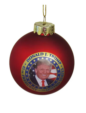 The Canton Christmas Shop Donald J Trump 45th President Red Ball Ornament picture