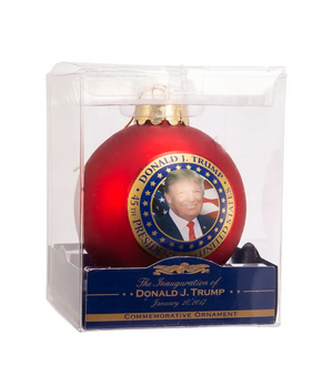 The Canton Christmas Shop Donald J Trump 45th President Red Ball Ornament in box