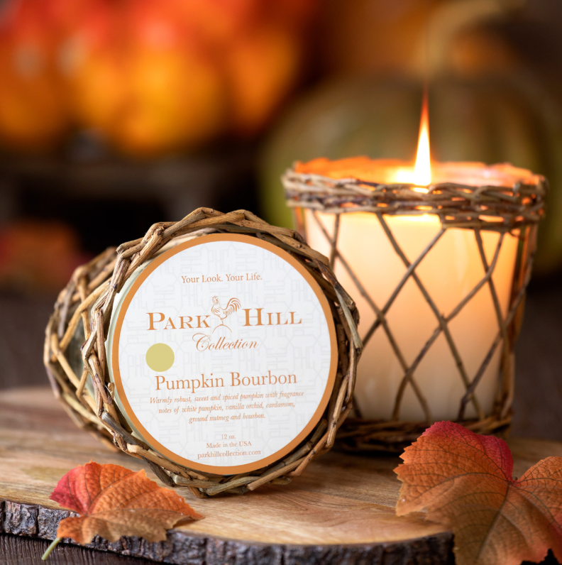 The Canton Christmas Shop Pumpkin Bourbon Willow Candle from Park Hill Collection