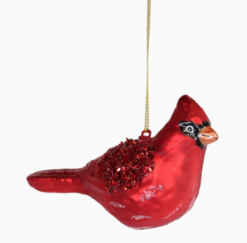 The Canton Christmas Shop Red Cardinal Ornament on white background