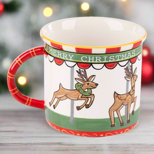 The Canton Christmas Shop Reindeer Carousel Mug by Glory Haus