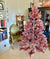 The Canton Christmas Shop Pink Prelit Tinsel Christmas Tree for Holiday Decorating Retro Midcentury Aluminum