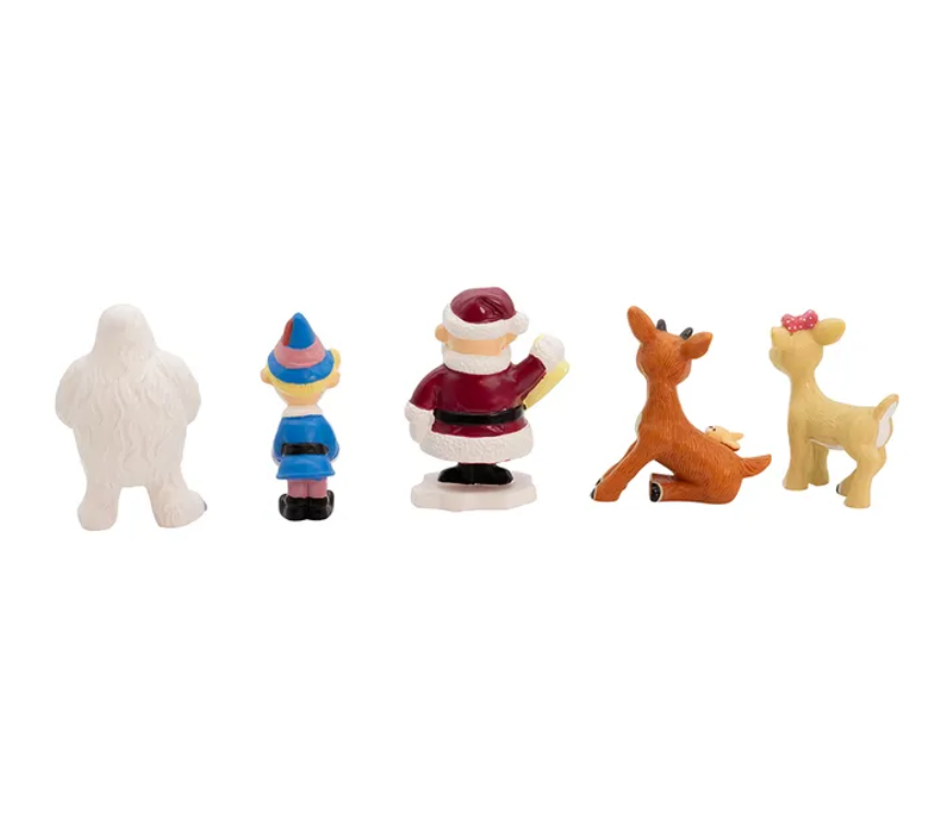 The Canton Christmas Shop Rudolph the Red Nosed Reindeer five piece resin figurine set back view