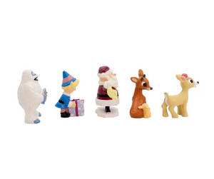 The Canton Christmas Shop Rudolph the Red Nosed Reindeer five piece resin figurine set side view