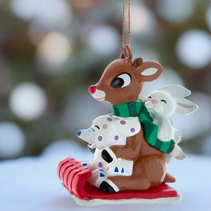 The Canton Christmas Shop Rudolph on sled with misfit toys ornament by Kurt Adler