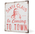 The Canton Christmas Shop Santa Claus Midcentury Retro Style Square Iron Wall Plaque from Park Hill Collection