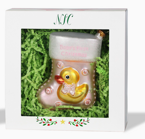 The Canton Christmas Shop Baby's First Christmas Ornament in box on white background