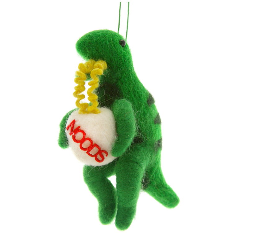 Cody Foster Dinosaur with Ramen "Noods" Ornament