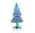 The Canton Christmas Shop Cody Foster Iridescent Lighted Blue Glass Tree in front of a christmas tree