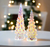 The Canton Christmas Shop Cody Foster Iridescent Textured Glass Trees Set  with pink and blue christmas decor around