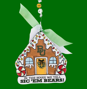 The Canton Christmas Shop Sic Em Bears Baylor University Flat Ornament by Glory Haus