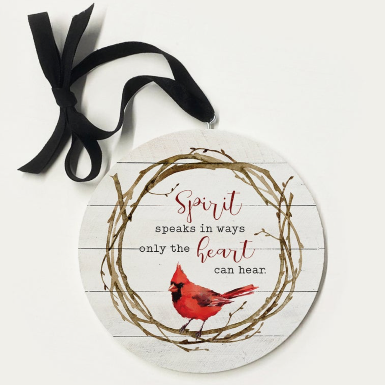 The Canton Christmas Shop Spirit Speaks in Ways only the heart can hear Cardinal Bird Wood Ornament