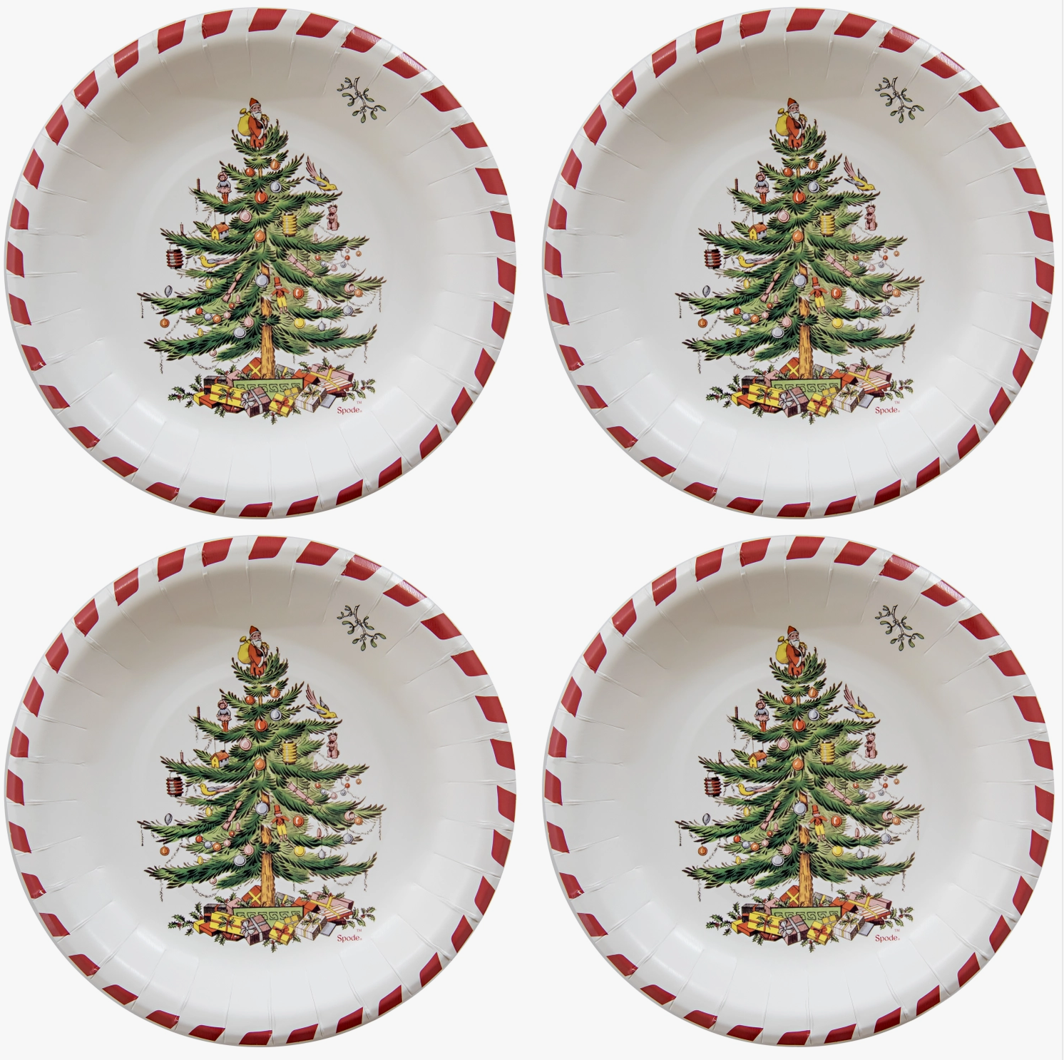 The Canton Christmas Shop Spode Candy Cane Plate and Napkin Collection