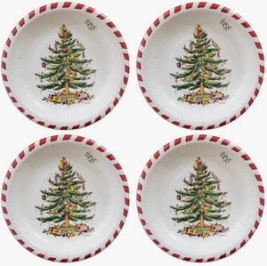 The Canton Christmas Shop Spode Candy Cane Christmas Tree Luncheon Plates