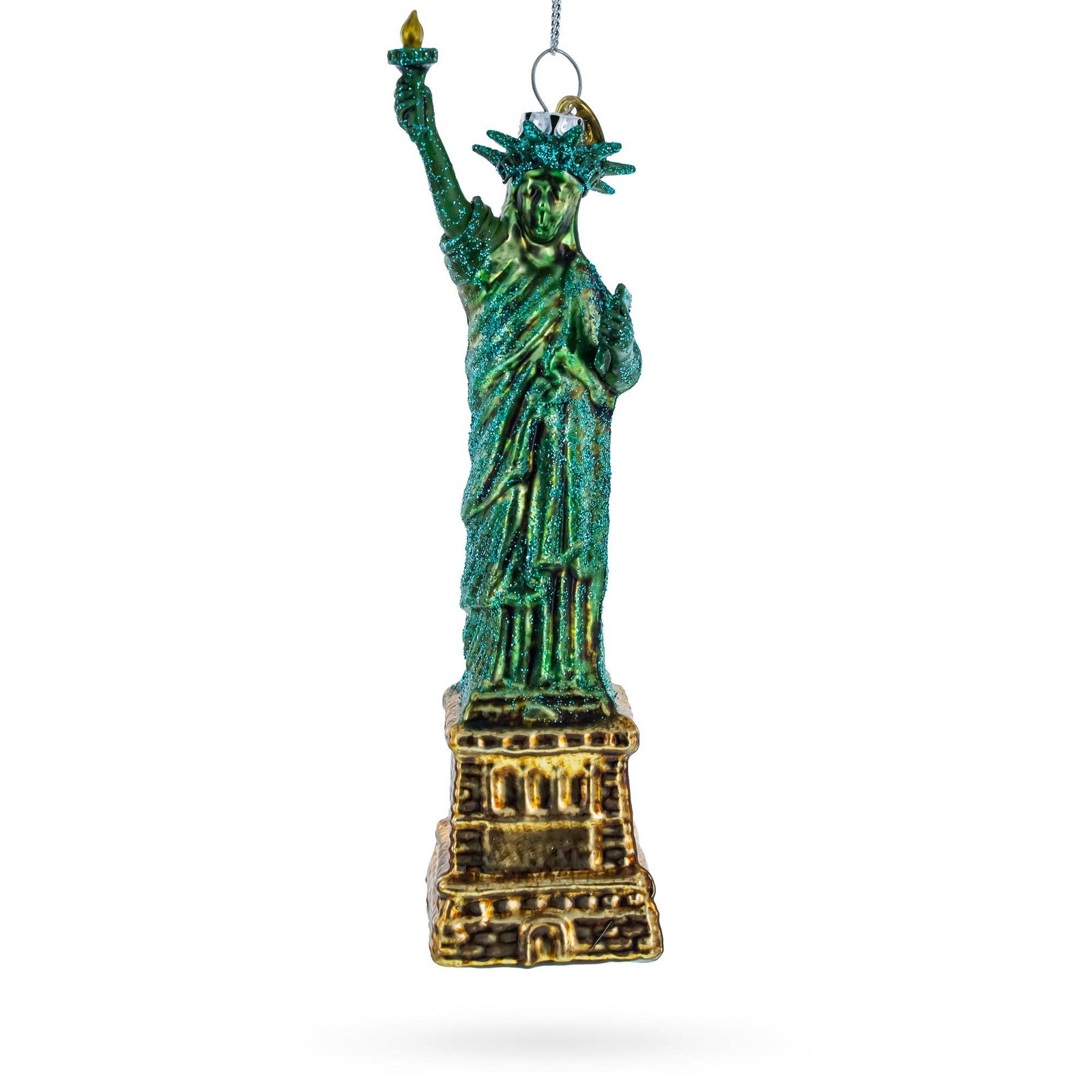 The Canton Christmas Shop Statue of Liberty American Blown Glass Handpainted Ornament