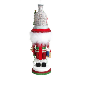 The Canton Christmas Shop 17.5" Hollywood nutcrackers stockings on fireplace by Kurt adler on white background rear view