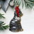 The Canton Christmas Shop Tabby Cat Glass Ornament with Santa Hat