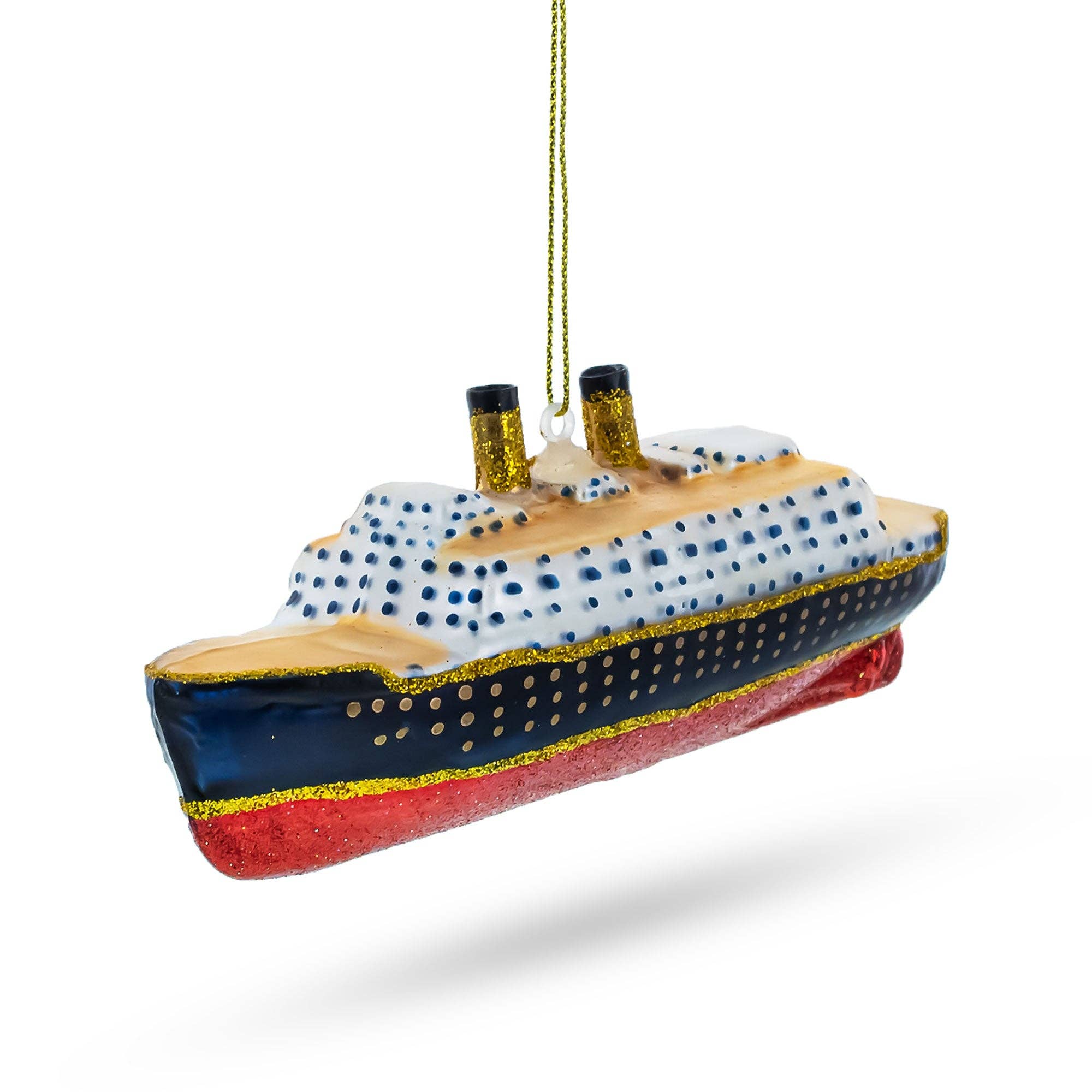 The Canton Christmas Shop Titanic Luxury Liner Cruise Ship Sink Iceberg Famous Americans Handpainted blown glass ornament