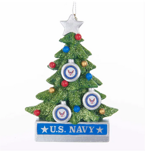 The Canton Christmas Shop U.S. Navy Christmas Tree Ornament on white background