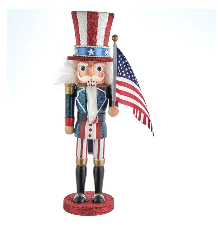 Hollywood Nutcrackers Uncle Sam by Kurt Adler on white background