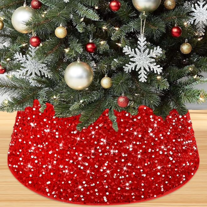 The Canton Christmas Shop velvet sequin tree collar