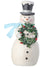 The Canton Christmas Shop 8.5 inch glittery snowman with wreath Christmas Snow Blue Winter Figurine in forest with animals