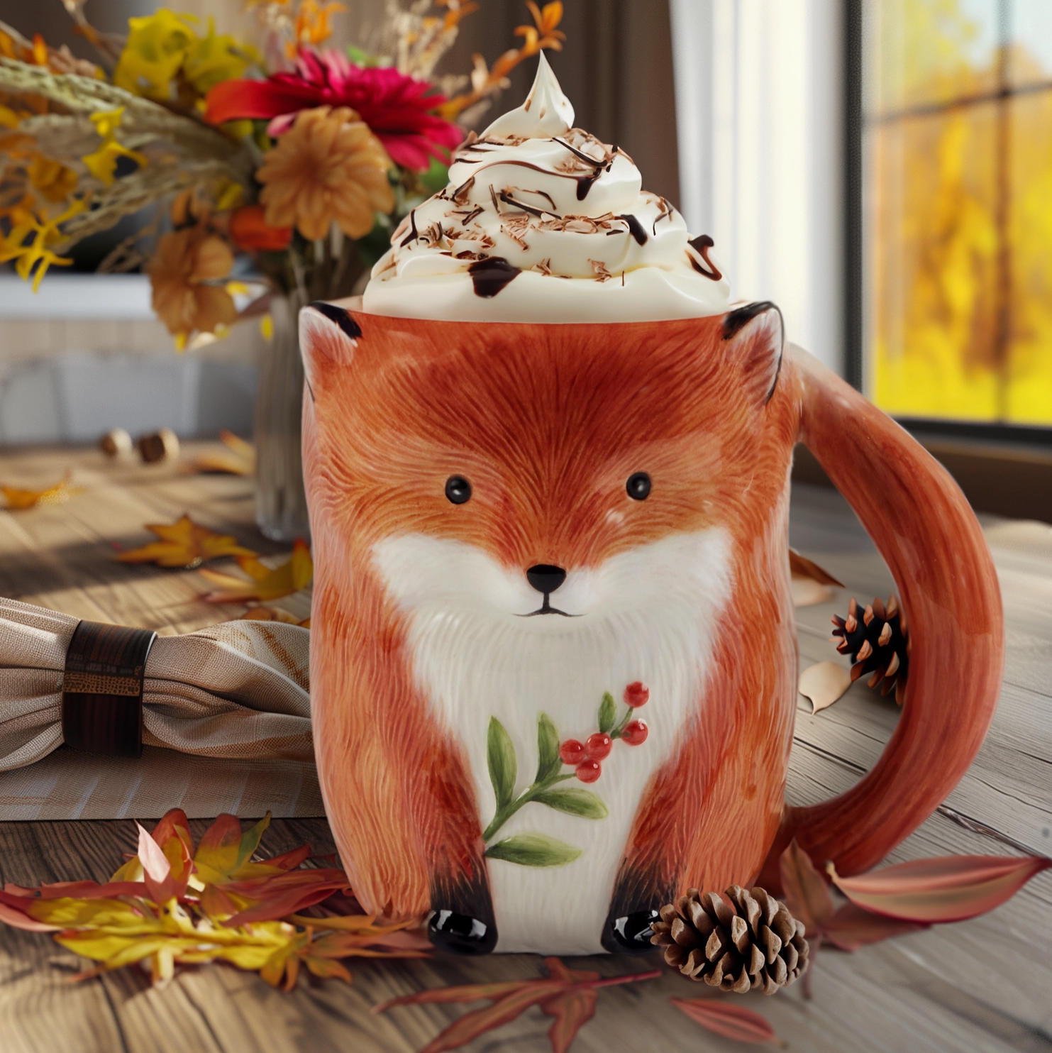 The Canton Christmas Shop Woodland Critters Mug Set Fox Ceramic