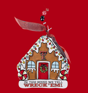 The Canton Christmas Shop Wreck Em Texas Tech House Flat Ornament by Glory Haus