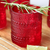 The Canton Christmas Shop 10 oz. beaded old fashioned red cocktail glasses set of six
