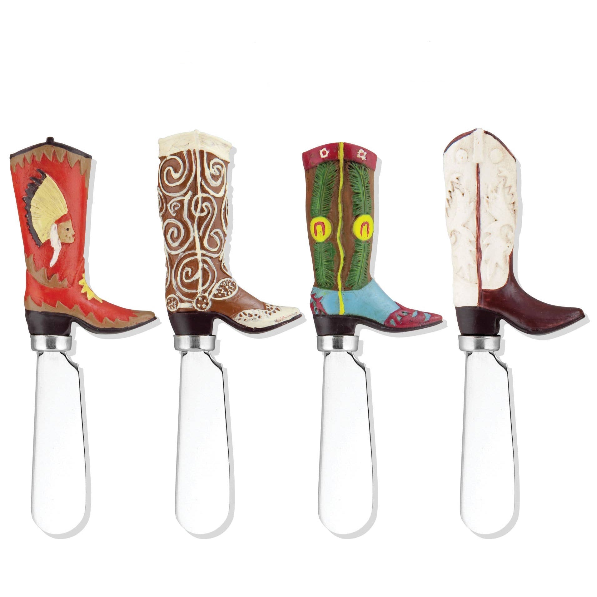 The Canton Christmas Shop Cowboy Boot Polyresin Cheese Dip Spreader Assortment