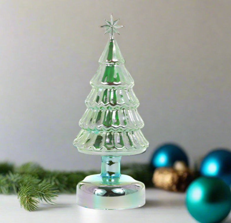 The Canton Christmas Shop Cody Foster Iridescent Green Glass Tree Lighted