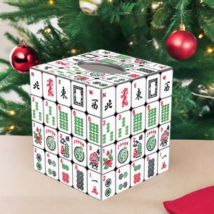 The Canton Christmas Shop Mahjong Tiles Colorful Game Tissue Box Cover for Holiday Gifting