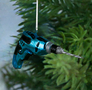 Electric Drill Glass Ornament