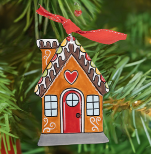The Canton Christmas Shop Gingerbread House Flat Ornament Personalizable by Glory Haus