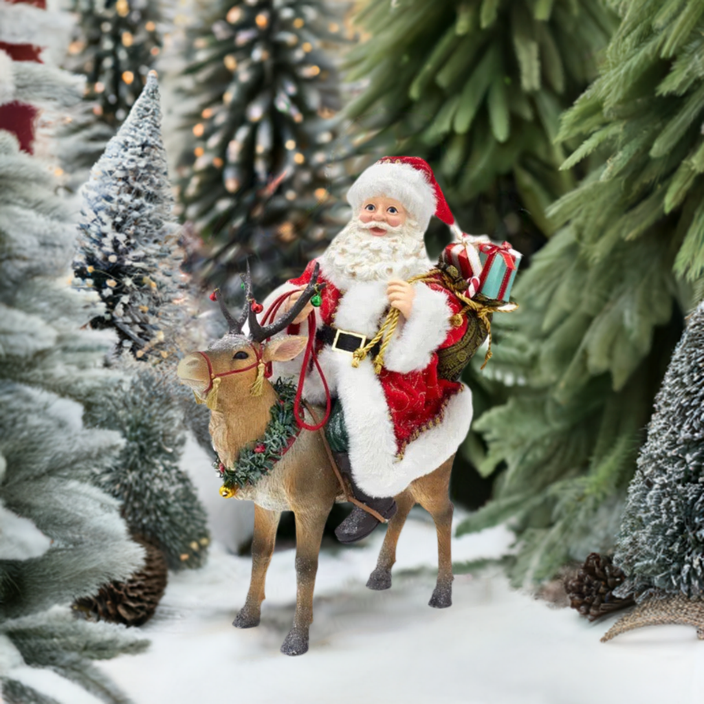 11 1/2" Fabriché™ Santa on Reindeer