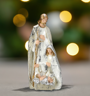 The Canton Christmas Shop 19 1/2" Paperstone Metallic Holy Family Nativity Sculpture for Christmas