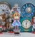 The Canton Christmas Shop 19 1/2" Hollywood Nutcrackers Alice Nutcracker by Kurt Adler with clocks and nutcrackers