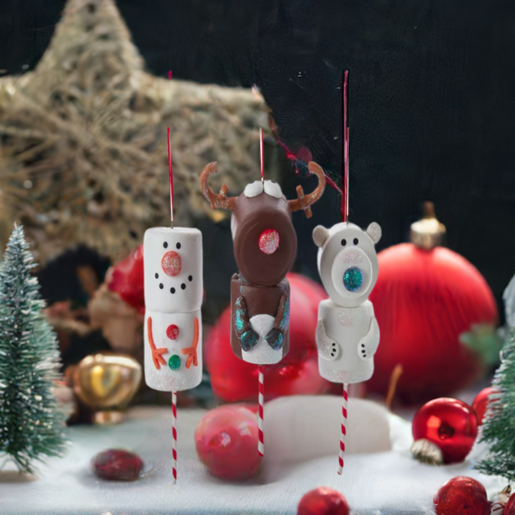 The Canton Christmas Shop Marshmallow Ornaments by Kurt Adler Reindeer Snowman Polar Bear