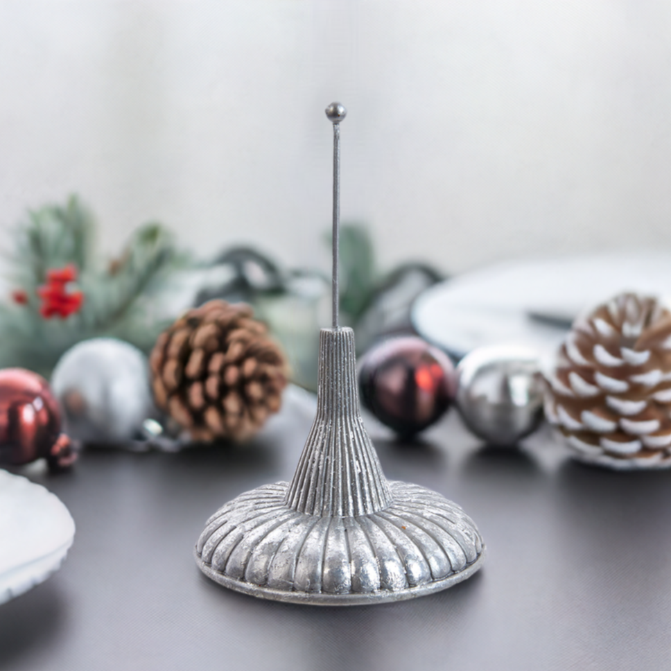 The Canton Christmas Shop 7" Silver Finial Holder for Tree Topper 
