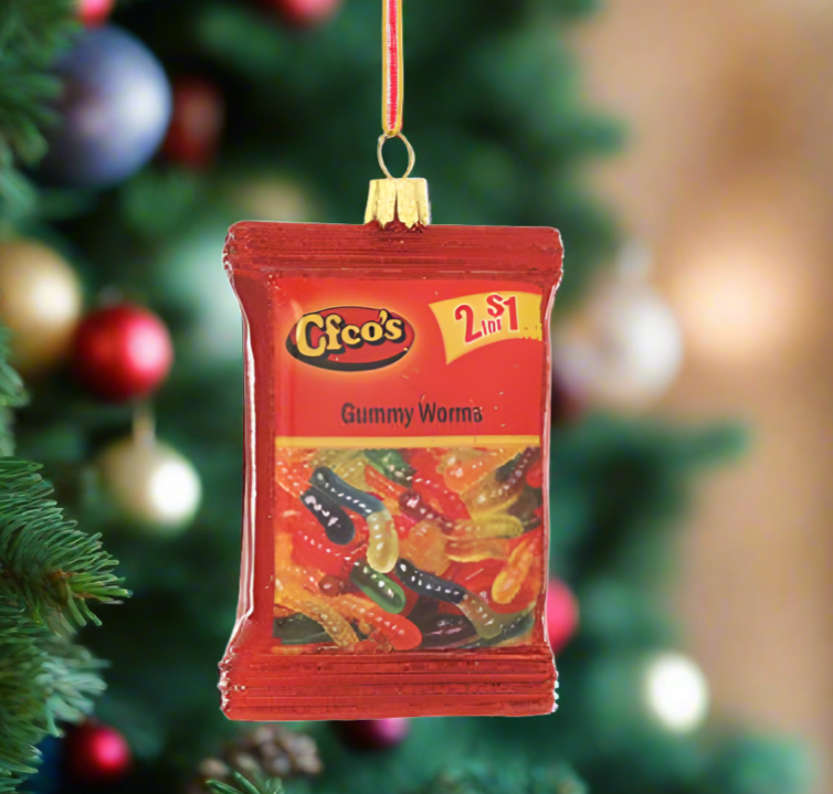 The Canton Christmas Shop Gummy Worms Ornament by Cody Foster