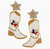 Heart of Texas Beaded and Jeweled State Cowboy Boot Earrings on model