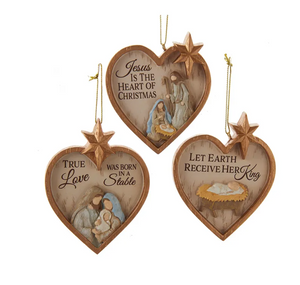 The Canton Christmas Shop Heart Shaped Nativity Ornament by Kurt Adler