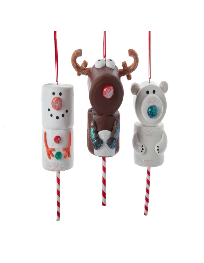 The Canton Christmas Shop Marshmallow Ornaments by Kurt Adler Reindeer Snowman Polar Bear