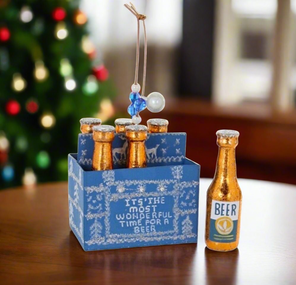 The Canton Christmas Shop Wonderful Time for a Beer Cody Foster Ornament on a mountaintop