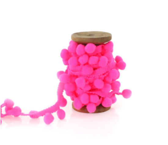 The Canton Christmas Shop Neon Pink Pom Pom Trim Spool by Cody Foster